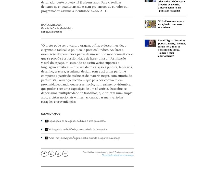 Expresso article about the Random Black exhibition, page two