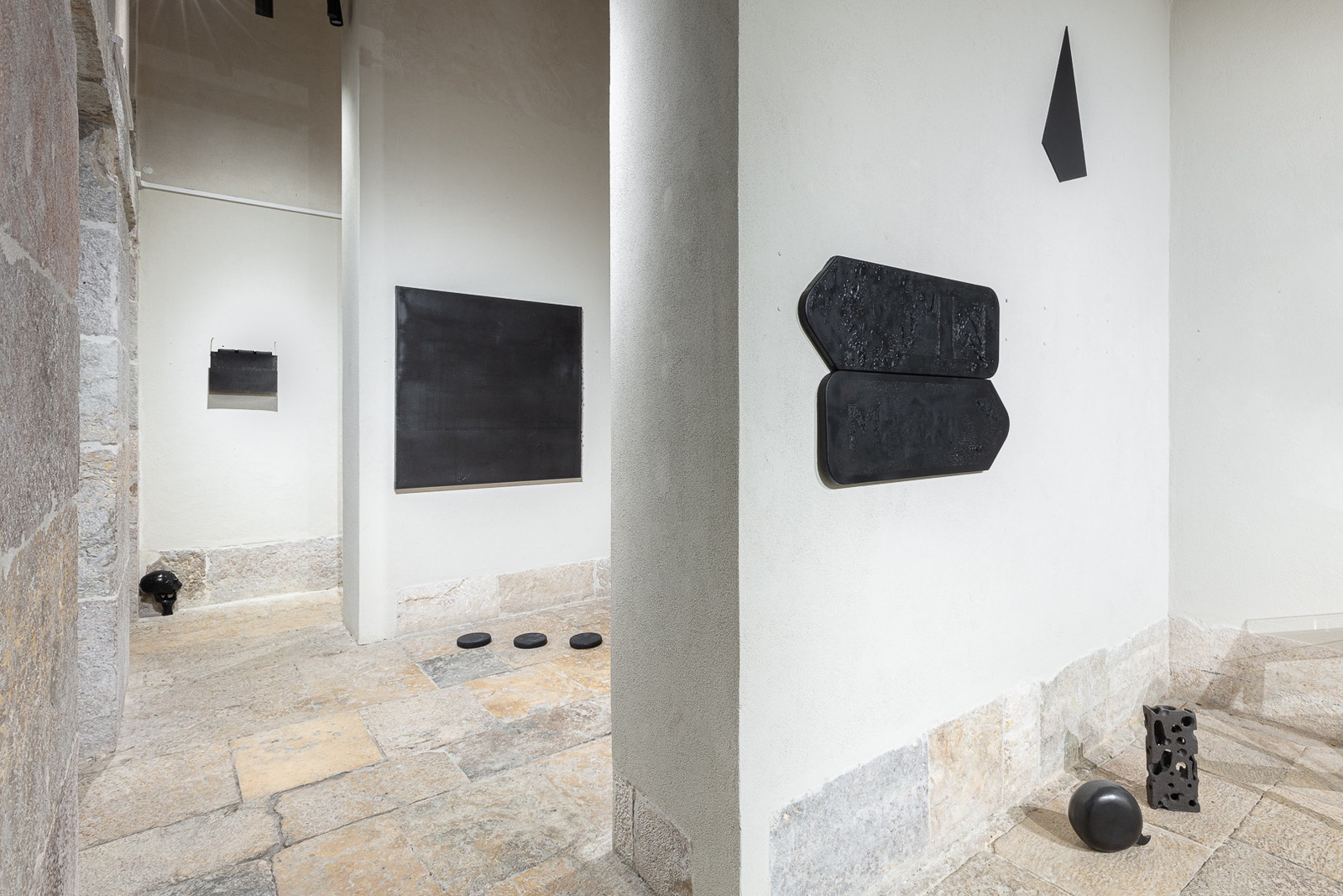 Random Black, installation view with a black monochrome painting by Alex Kuznetsov